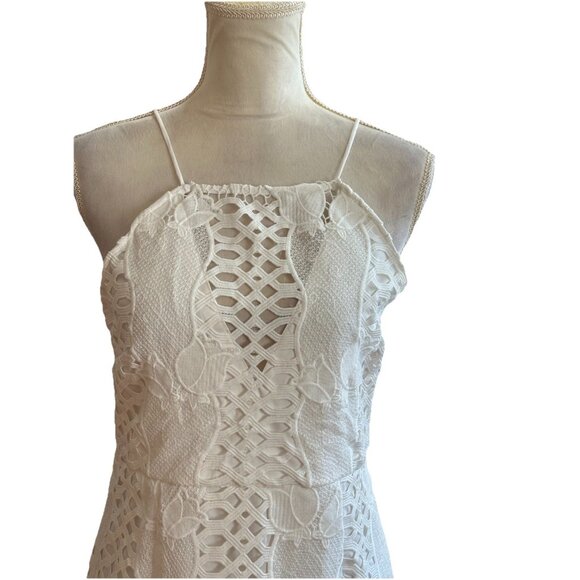 Endless Rose All Over Eyelet Mermaid Dress Floral Open Back V Neck Wedding NWT - Picture 3 of 13